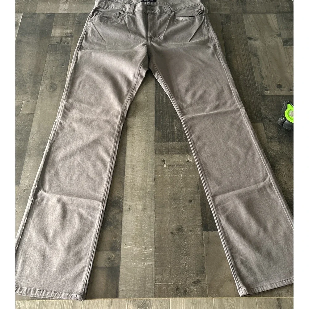 Fidelity Denim Classic Straight Pants Havana Twill size 35 Charcoal Gray NWOT - Picture 11 of 12